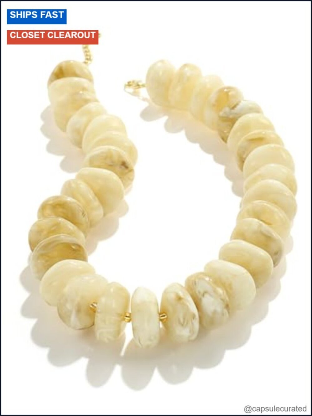 Chunky Beaded Choker Necklace, Large Acrylic Statement Jewelry